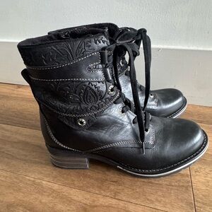 Black Zip Combat Boots